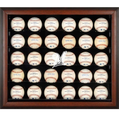 Shop Fanatics Authentic Milwaukee Brewers Logo Brown Framed 30-ball Display Case