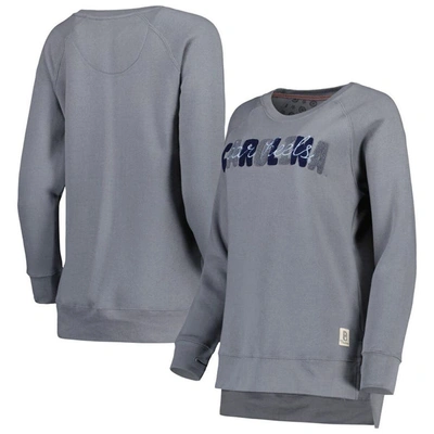 Shop Pressbox Gray North Carolina Tar Heels Pinehurst Chenille Raglan Pullover Sweatshirt