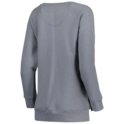 Shop Pressbox Gray North Carolina Tar Heels Pinehurst Chenille Raglan Pullover Sweatshirt