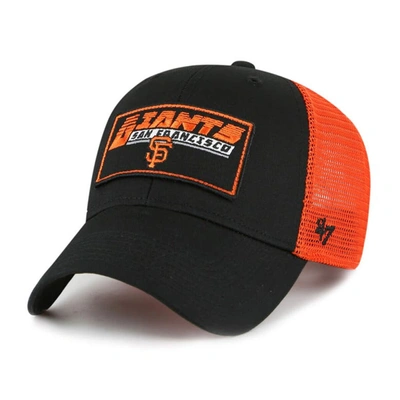 Shop 47 Youth ' Black/orange San Francisco Giants Levee Mvp Trucker Adjustable Hat
