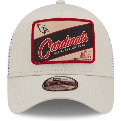 Shop New Era Khaki/white Arizona Cardinals Happy Camper A-frame Trucker 9forty Snapback Hat