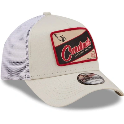 Shop New Era Khaki/white Arizona Cardinals Happy Camper A-frame Trucker 9forty Snapback Hat