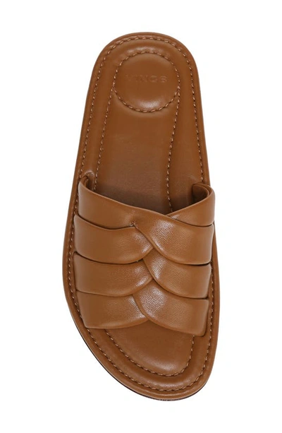 Shop Vince Palmetta Braided Slide Sandal In Dark Amber