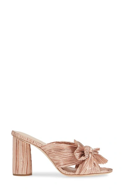 Shop Loeffler Randall Penny Knotted Lamé Sandal In Rose Gold