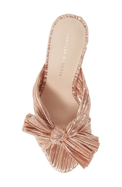 Shop Loeffler Randall Penny Knotted Lamé Sandal In Rose Gold