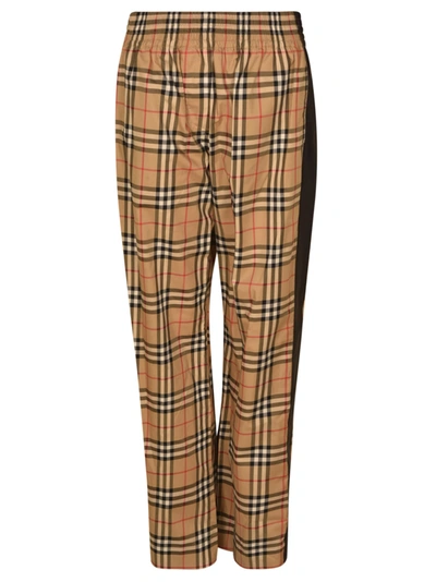 Shop Burberry Elastic Waist Check Trousers In Archive Beige Ip Check