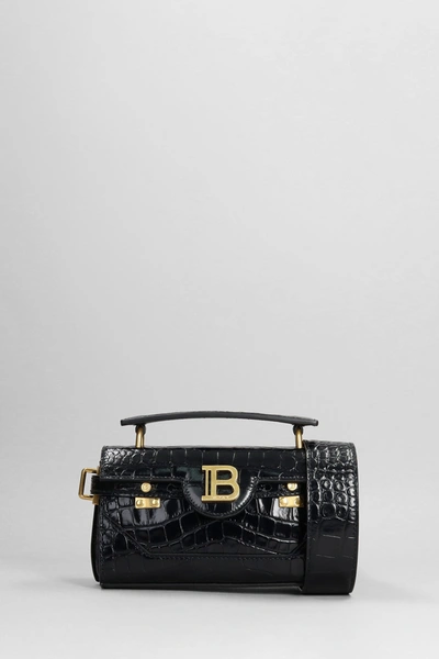 Shop Balmain B Buzz 19 Shoulder Bag In Black Leather