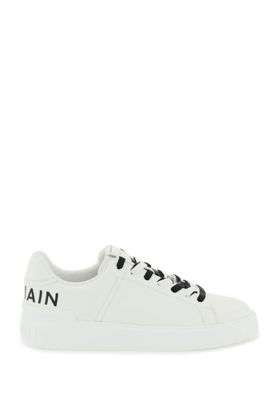 Shop Balmain White B-court Sneakers In Bianco