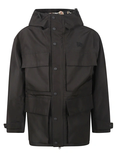 Shop Burberry 4 Pockets Down Jacket In Black