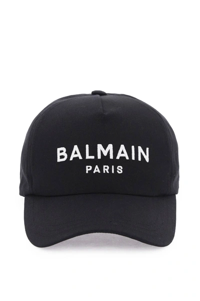 Shop Balmain Black Cotton Cap