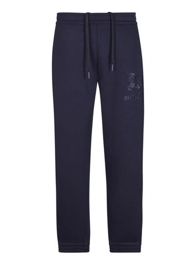 Shop Burberry Tywall Sweatpants With Logo In Blue