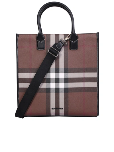 Shop Burberry Tote Bag Denny In Brown