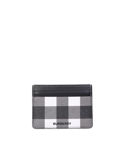 Shop Burberry Logo Check Card Holder In Brown