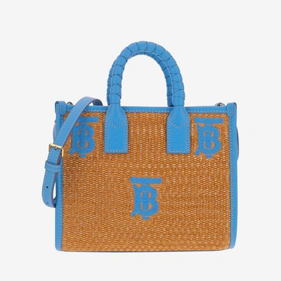 Shop Burberry Freya Mini Tote Bag In Clear Blue