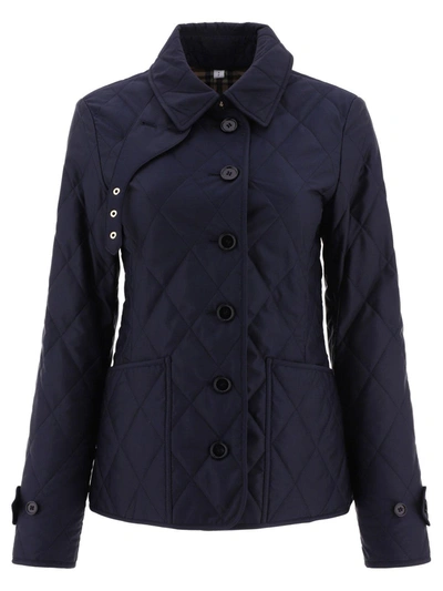Shop Burberry Diamond-quilted Buttoned Jacket In Default Title