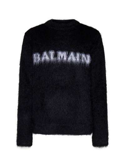Shop Balmain Retr Weater In Eab Noir Blanc