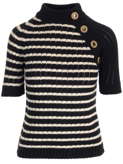 Shop Balmain Cashmere Top In Multicolor