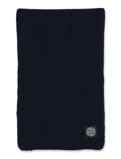 Shop Stone Island Classic Scarf In Navy Blue