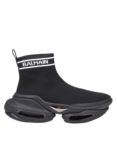 Shop Balmain Sneakers B Bold Black Fabric Socks In Noir