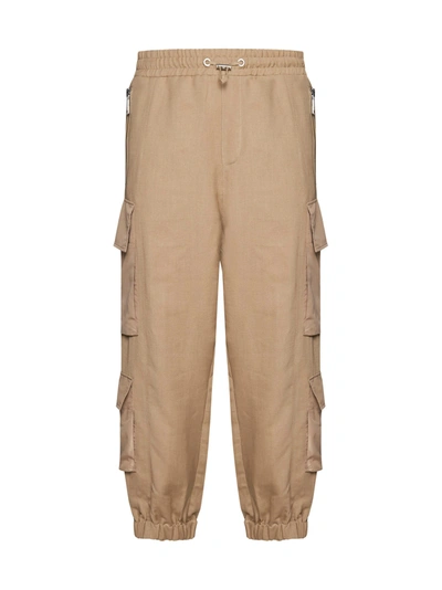 Shop Balmain Pants In Sable