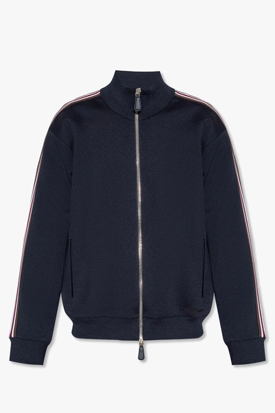 Shop Burberry Side Stripe Zip-up Jacket In Smoked Navy
