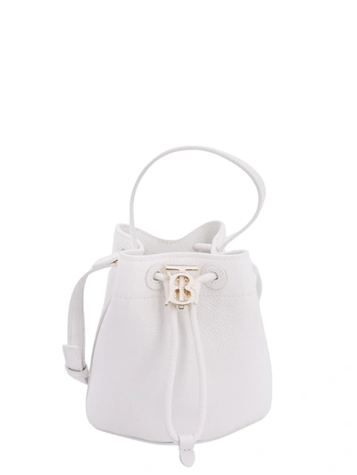 Shop Burberry Tb Bucket Bag In White