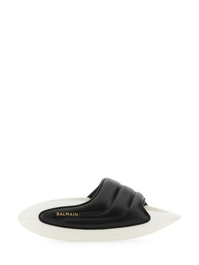 Shop Balmain Slide Sandal B-it In White/black