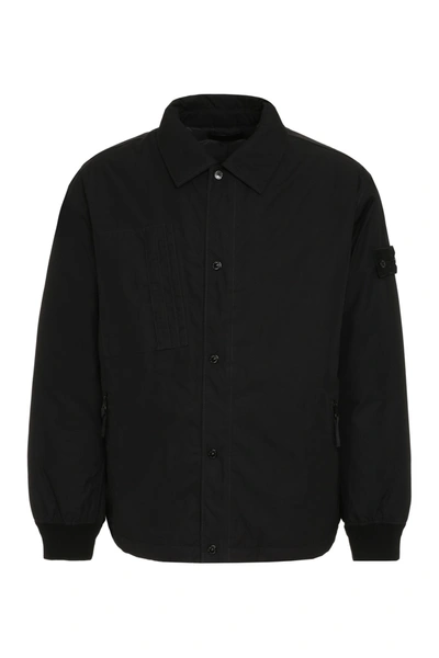 Shop Stone Island Cotton Bomber Jacket In Black