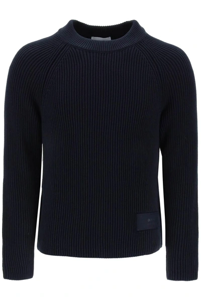 Shop Ami Alexandre Mattiussi Cotton Wool Crewneck Sweater