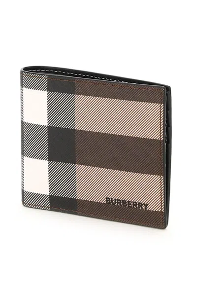 Shop Burberry Bifold Wallet With Check Motif