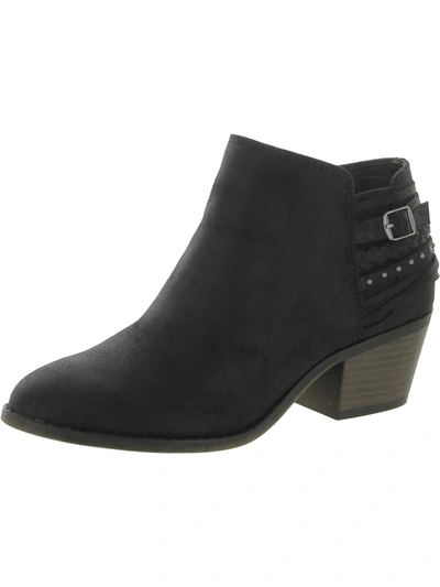 Shop Fergalicious By Fergie Brawn Womens Faux Leather Ankle Booties In Black
