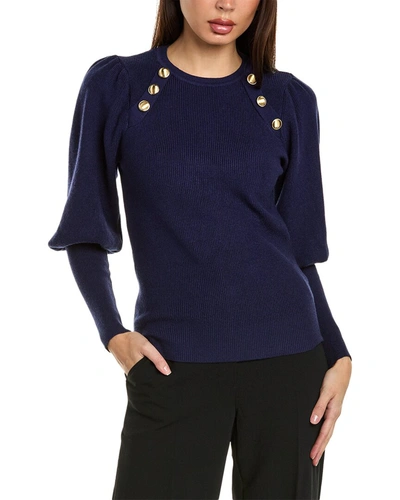 Shop To My Lovers Puff Sleeve Sweater In Blue