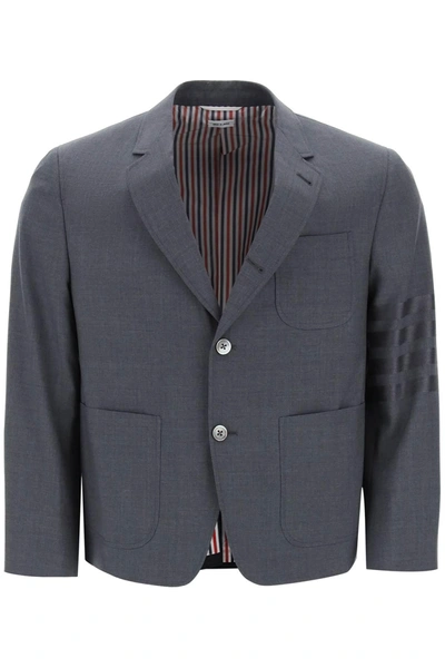 Shop Thom Browne 4 Bar Jacket In Light Wool