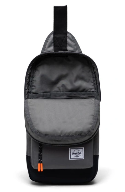 Shop Herschel Supply Co Heritage Recycled Polyester Shoulder Bag In Gargoyle/ Black