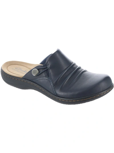 Shop Clarks Laurieann Bay Womens Leather Slip-on Loafers In Blue