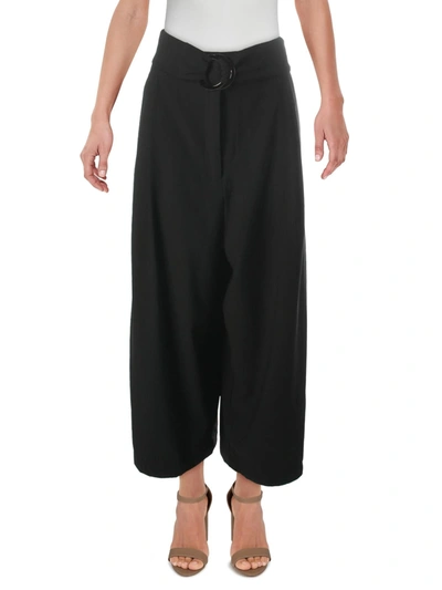 Shop Cq By Cq Womens High Rise Wide Leg Capri Pants In Black