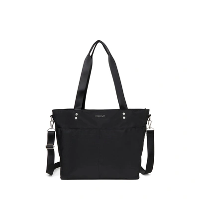 Shop Baggallini Women's Medium Carryall Tote Bag With Crossbody Strap In Black
