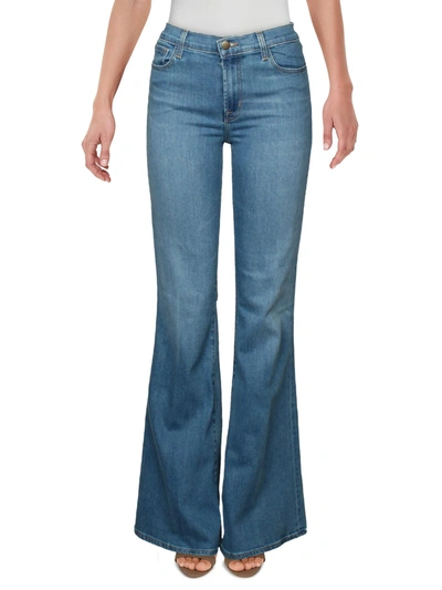 Shop J Brand Valentina Womens Denim Light Wash Flare Jeans In Multi