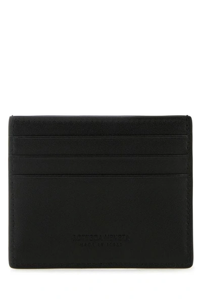 Shop Bottega Veneta Man Black Leather Card Holder