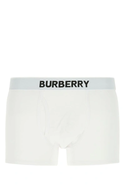 Shop Burberry Man White Stretch Cotton Boxer