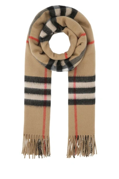 Shop Burberry Woman Embroidered Cashmere Scarf In Multicolor