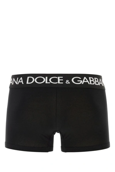 Shop Dolce & Gabbana Man Black Stretch Cotton Boxer Set