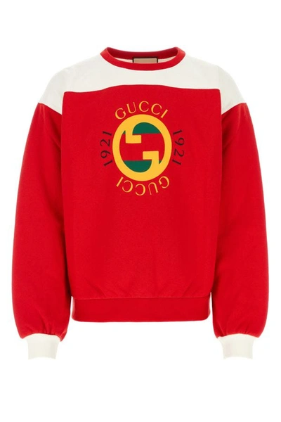 Shop Gucci Man Two-tone Jersey Sweatshirt In Multicolor