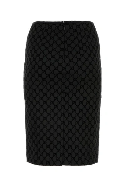 Shop Gucci Woman Black Duchesse Skirt