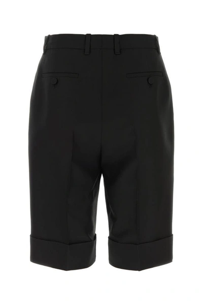 Shop Gucci Woman Black Wool Blend Bermuda Shorts