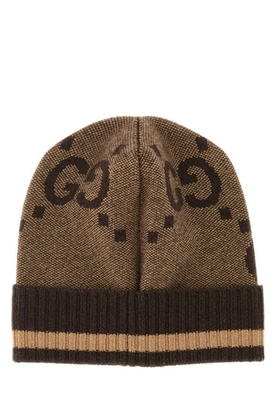 Shop Gucci Woman Embroidered Cashmere Beanie Hat In Multicolor