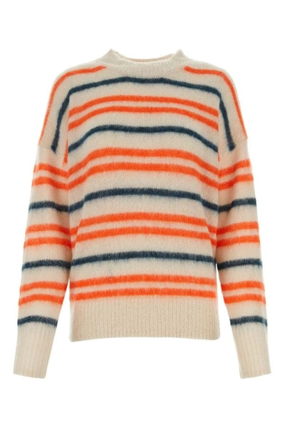 Shop Isabel Marant Étoile Isabel Marant Etoile Woman Embroidered Mohair Blend Drussel Sweater In Multicolor