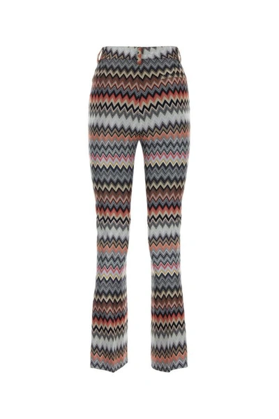 Shop Missoni Woman Embroidered Cotton Blend Pant In Multicolor