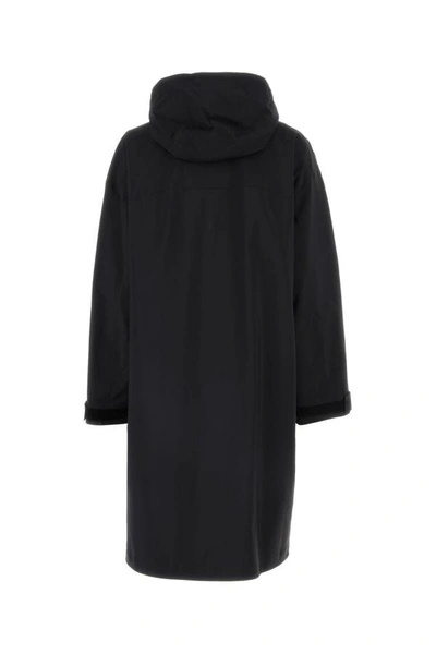 Shop Prada Woman Black Re-nylon Overcoat