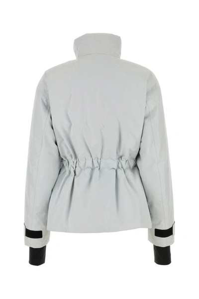 Shop Prada Woman Chalk Polyester Jacket In White
